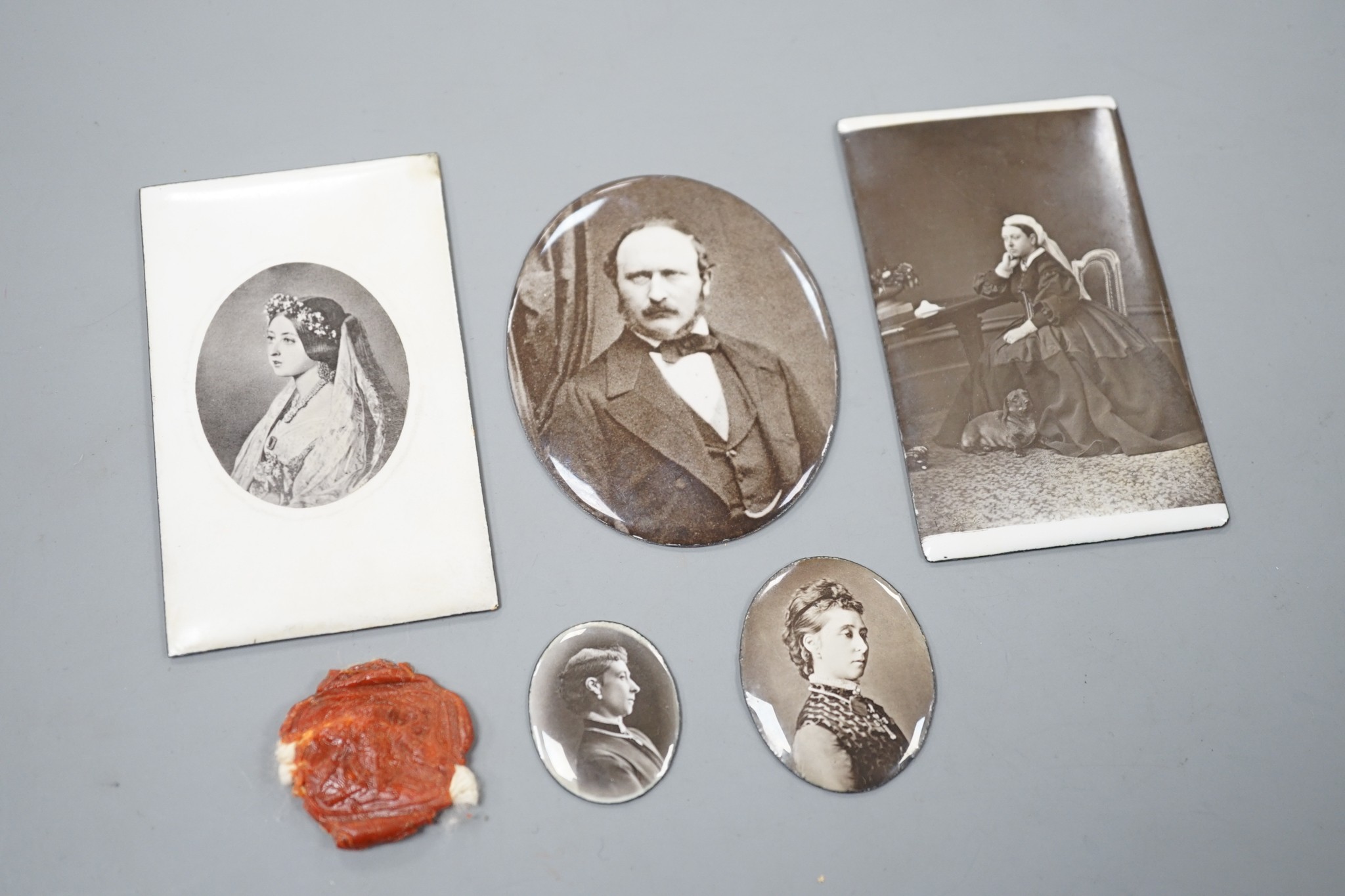 Five Victorian Royal Family photographic miniature enamelled plaques by Alexander Lamont Henderson (1838-1907)